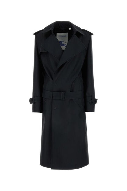 Burberry Woman Black Silk Blend Trench Coat
