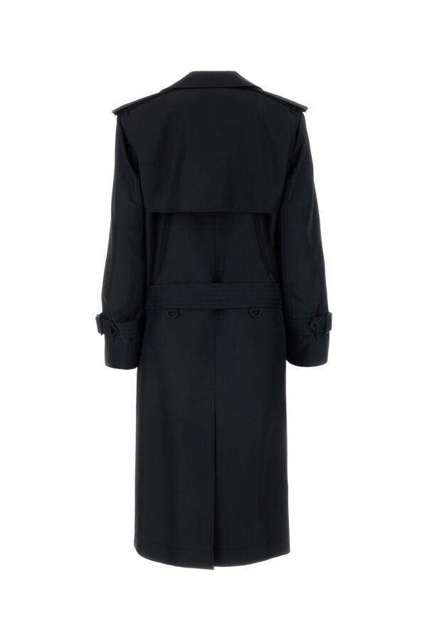 Burberry Woman Black Silk Blend Trench Coat