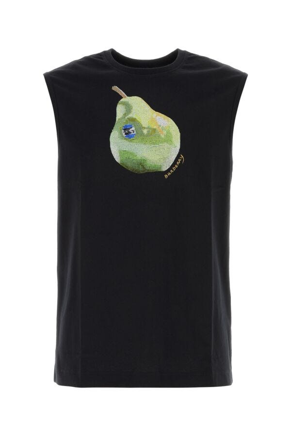 Burberry Man Black Stretch Cotton Tank Top