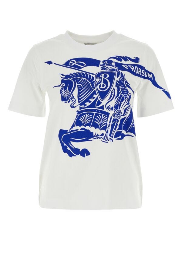 Burberry Woman White Cotton T-Shirt