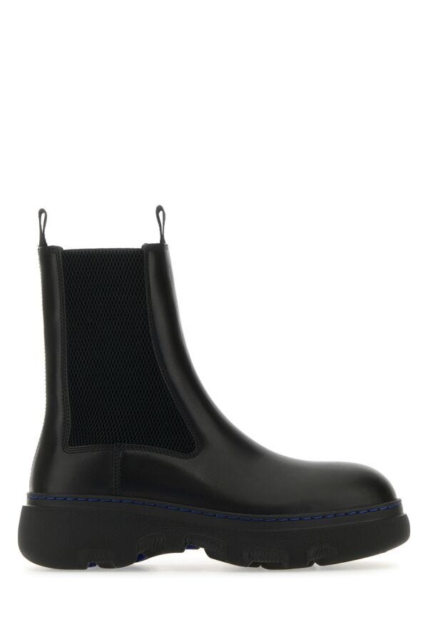 Burberry Woman Black Leather Chelsea Ankle Boots