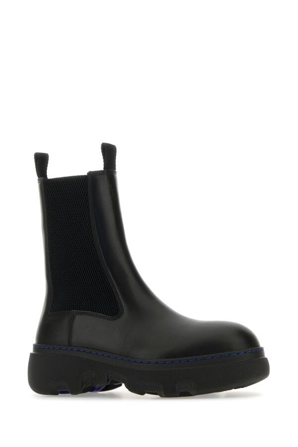 Burberry Woman Black Leather Chelsea Ankle Boots