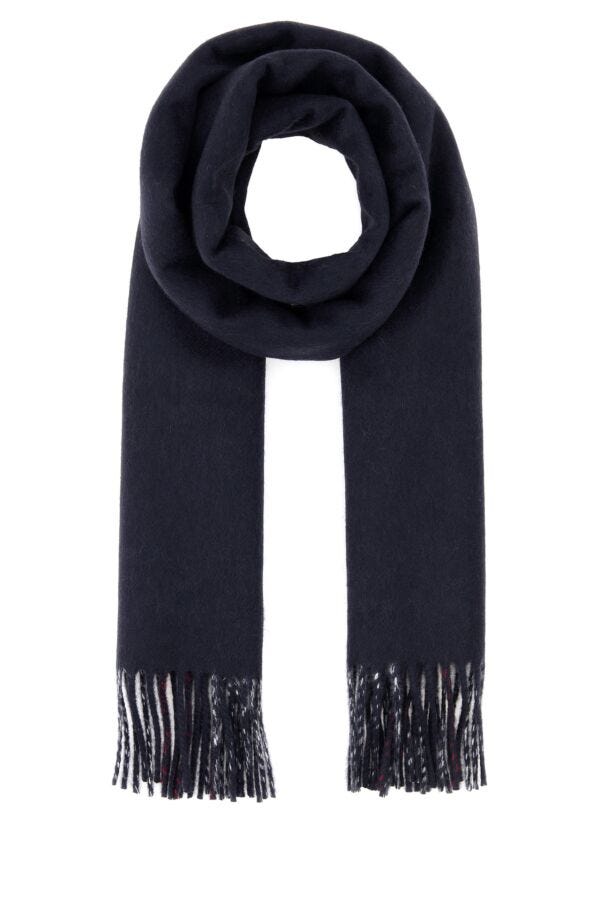 Burberry Unisex Navy Blue Cashmere Reversible Scarf