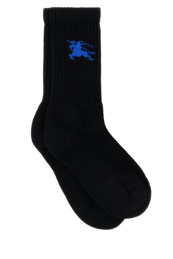 Burberry Unisex Black Stretch Cotton Blend Socks
