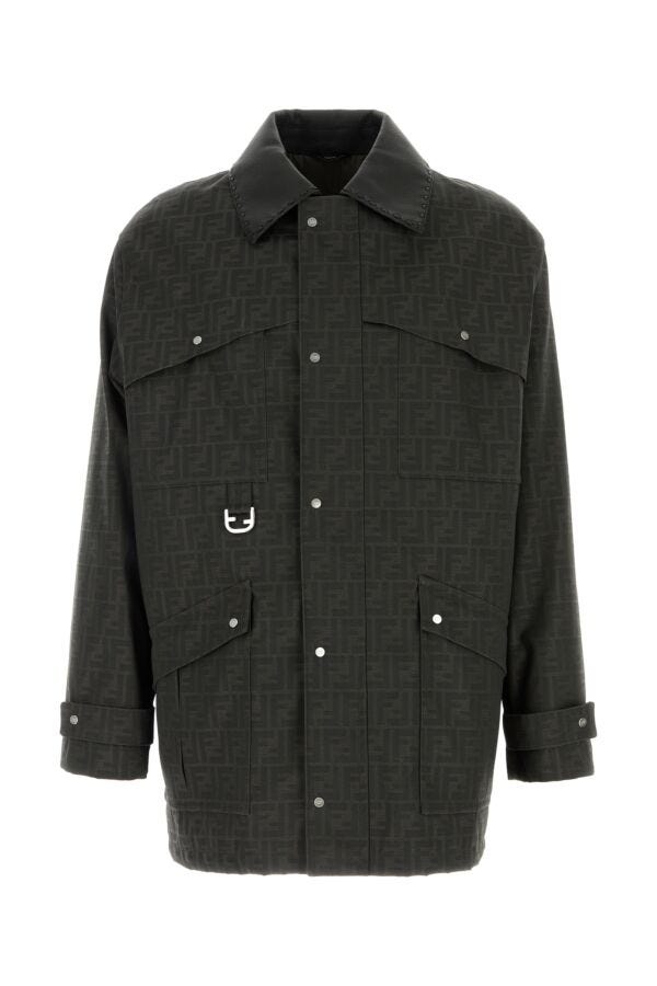Fendi Man Embroidered Canvas Coat
