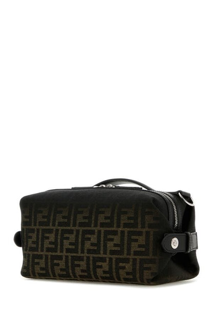 Fendi Man Embroidered Fabric Small Fendi Siesta Ff Eclissi Handbag