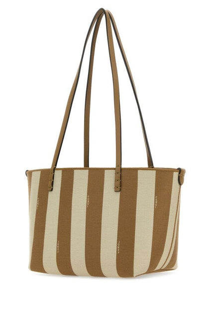 Fendi Woman Embroidered Fabric Small Roll Reversible Shopping Bag