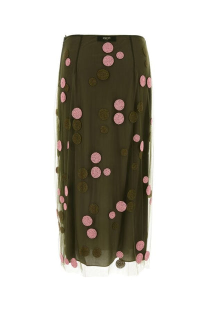 Fendi Woman Dark Green Tulle Skirt