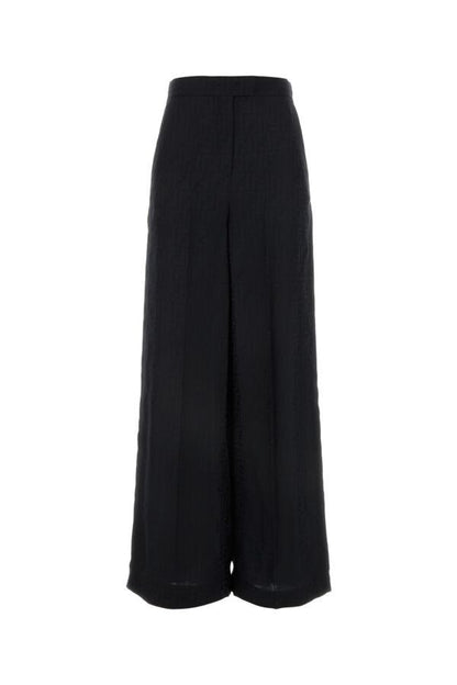 Fendi Woman Embroidered Twill Wide-Leg Pant