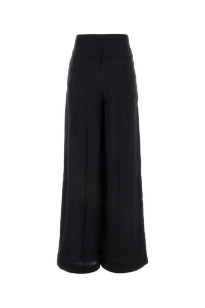 Fendi Woman Embroidered Twill Wide-Leg Pant