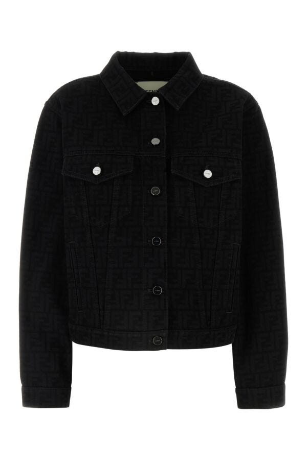 Fendi Woman Black Denim Jacket