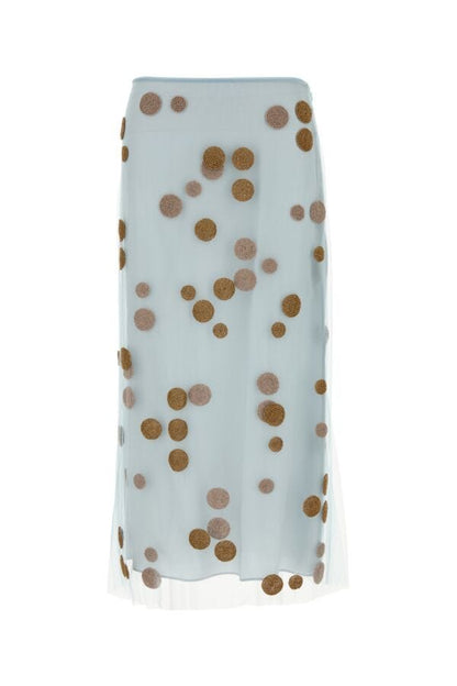 Fendi Woman Pastel Light Blue Tulle Skirt