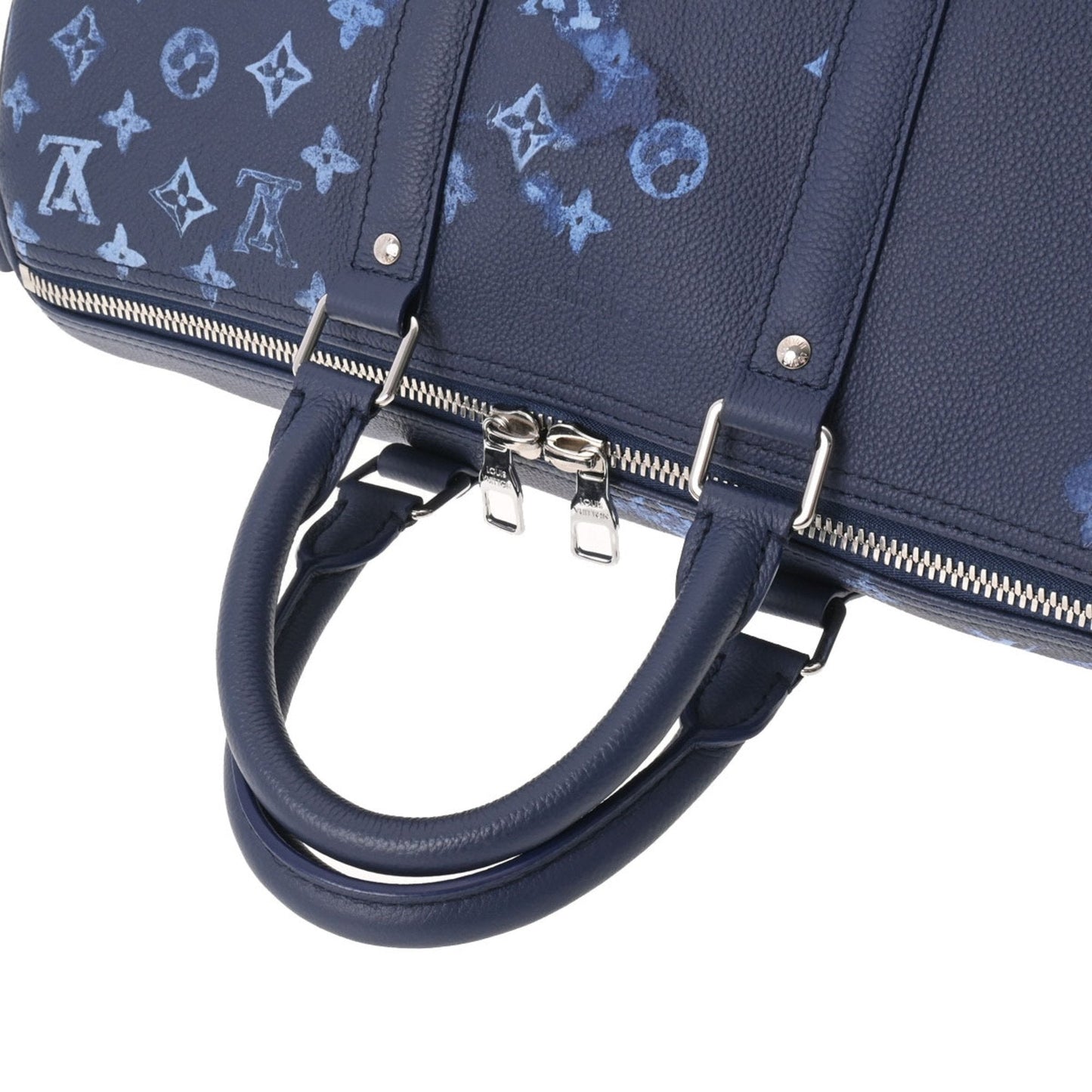 LOUIS VUITTON Water Color Keepall Bandouliere 40 Navy M57845 Men's Monogram Canvas Boston Bag