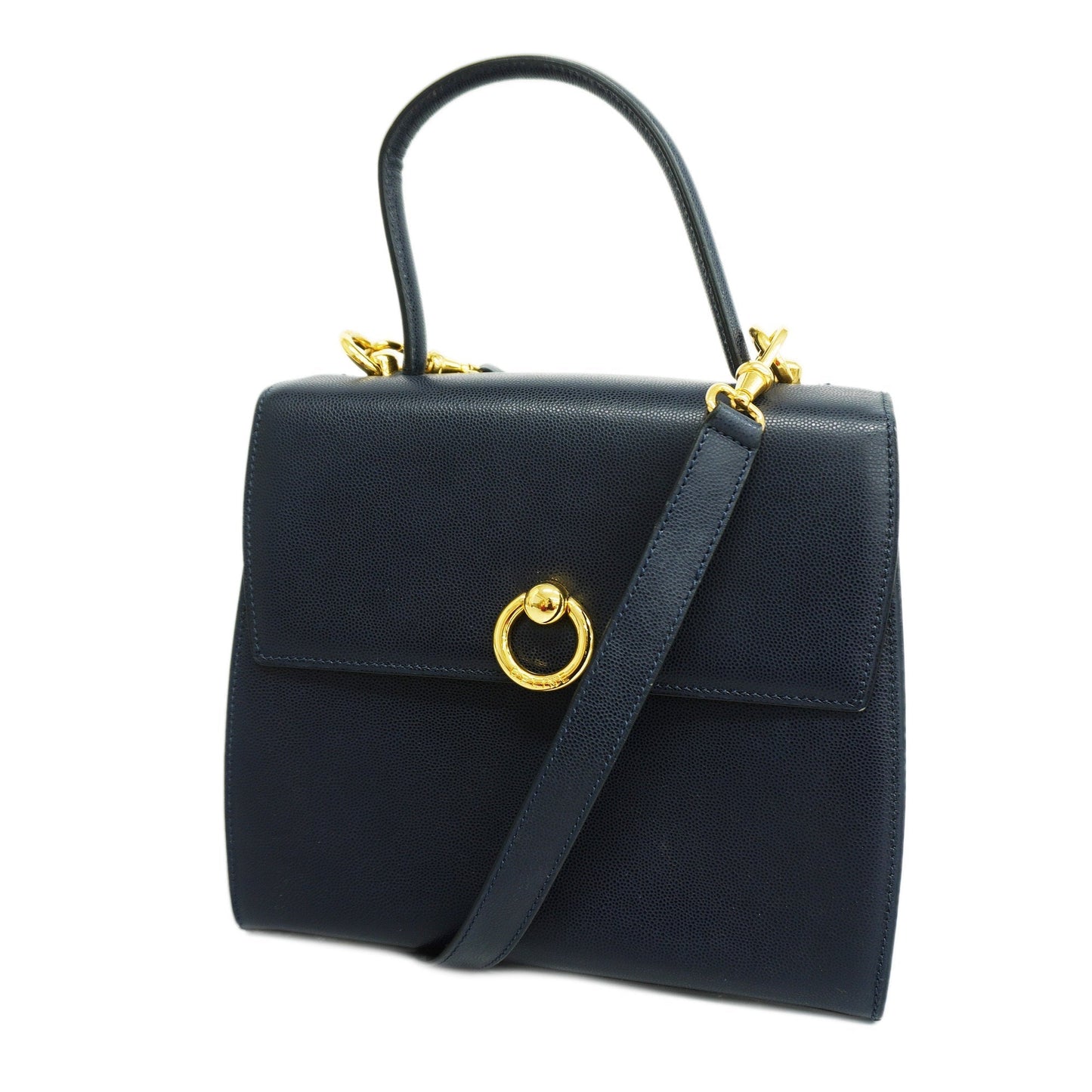 Celine  2way Bag Women's Leather Navy