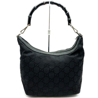 Gucci Bamboo Black Nylon Shoulder Bag