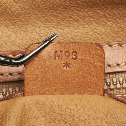 Celine Macadam Cylinder Handbag Boston Bag Brown PVC Leather Ladies