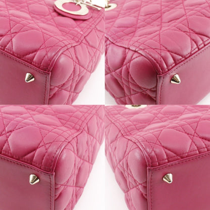 Christian Dior Lady Dior Pink Leather Handbag ()