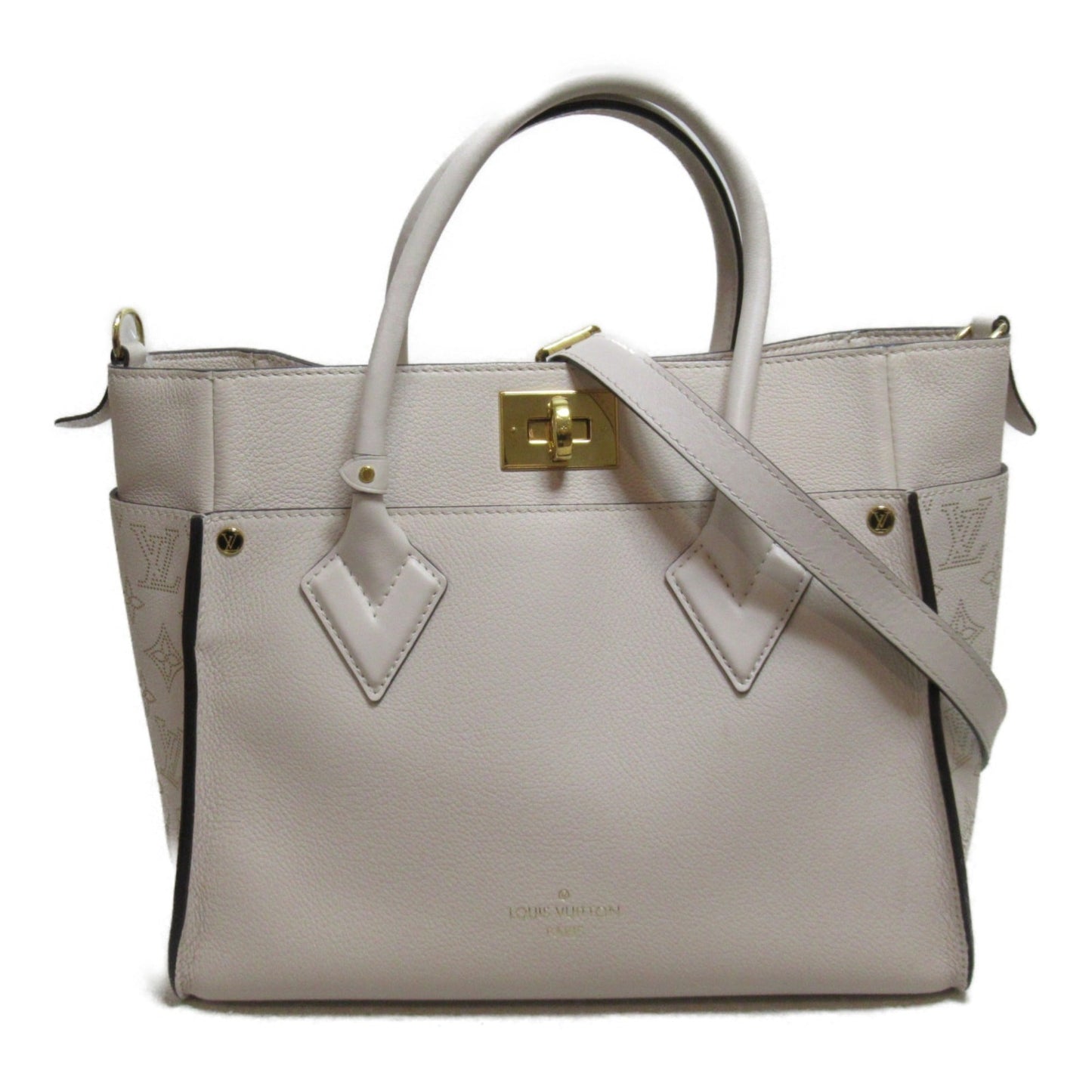 Louis Vuitton On My Side MM2wayShoulder Bag Ivory Mahina Calfskin [cowhide] M55802