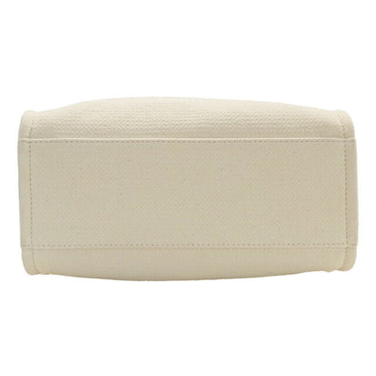 CHANEL Bag Deauville Women's Handbag Shoulder 2way Canvas MM Ivory