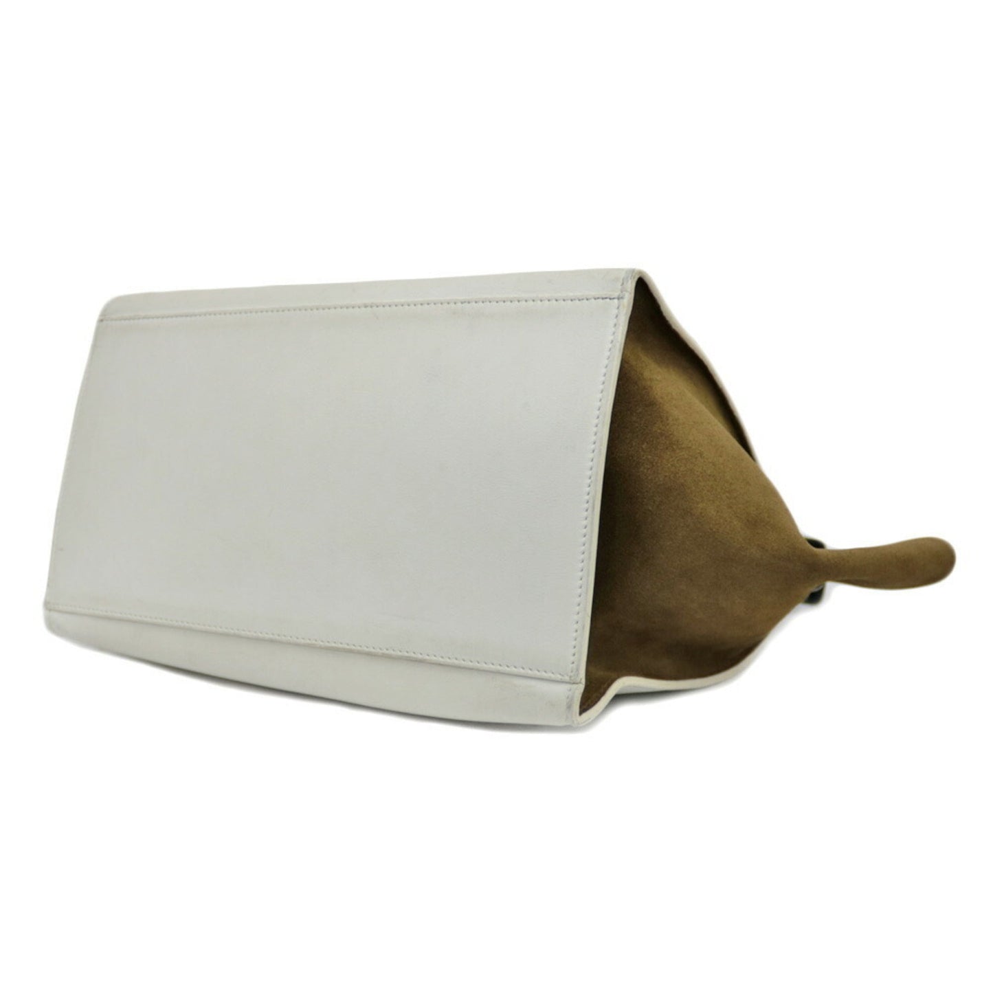 Celine Handbag Shoulder Bag Trapeze White Ladies