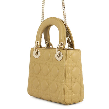 Christian Dior Lady Dior Olive Leather Handbag ()