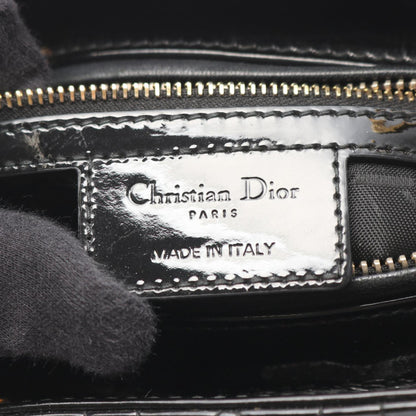 Christian Dior Lady Dior Black Patent Leather Handbag ()
