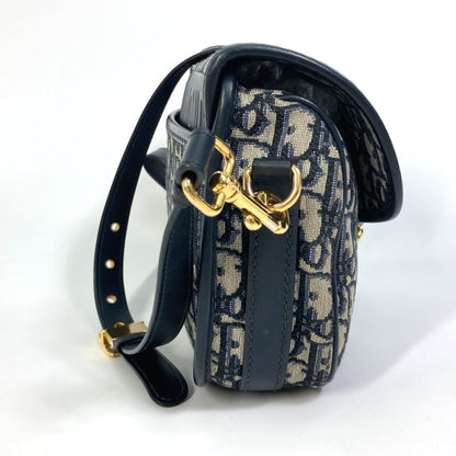 Christian Dior Navy Canvas Leather Pochette Shoulder Bag ()