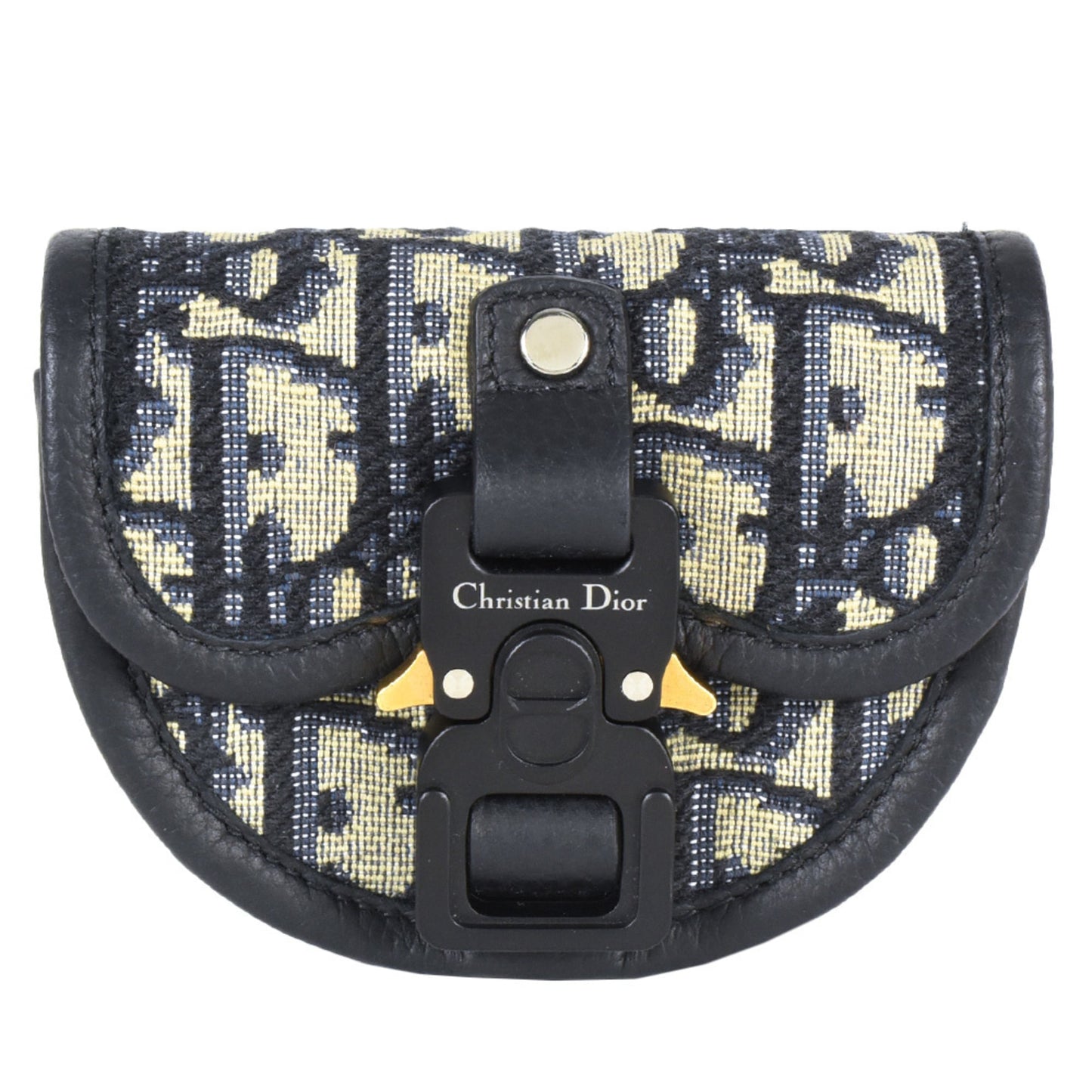 Christian Dior Trotter Navy Jacquard Leather Pouch ()