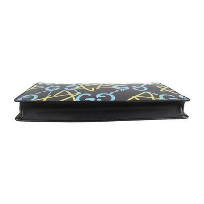 Gucci ghost shoulder bag 429004 leather black yellow blue 2WAY clutch bag GG star