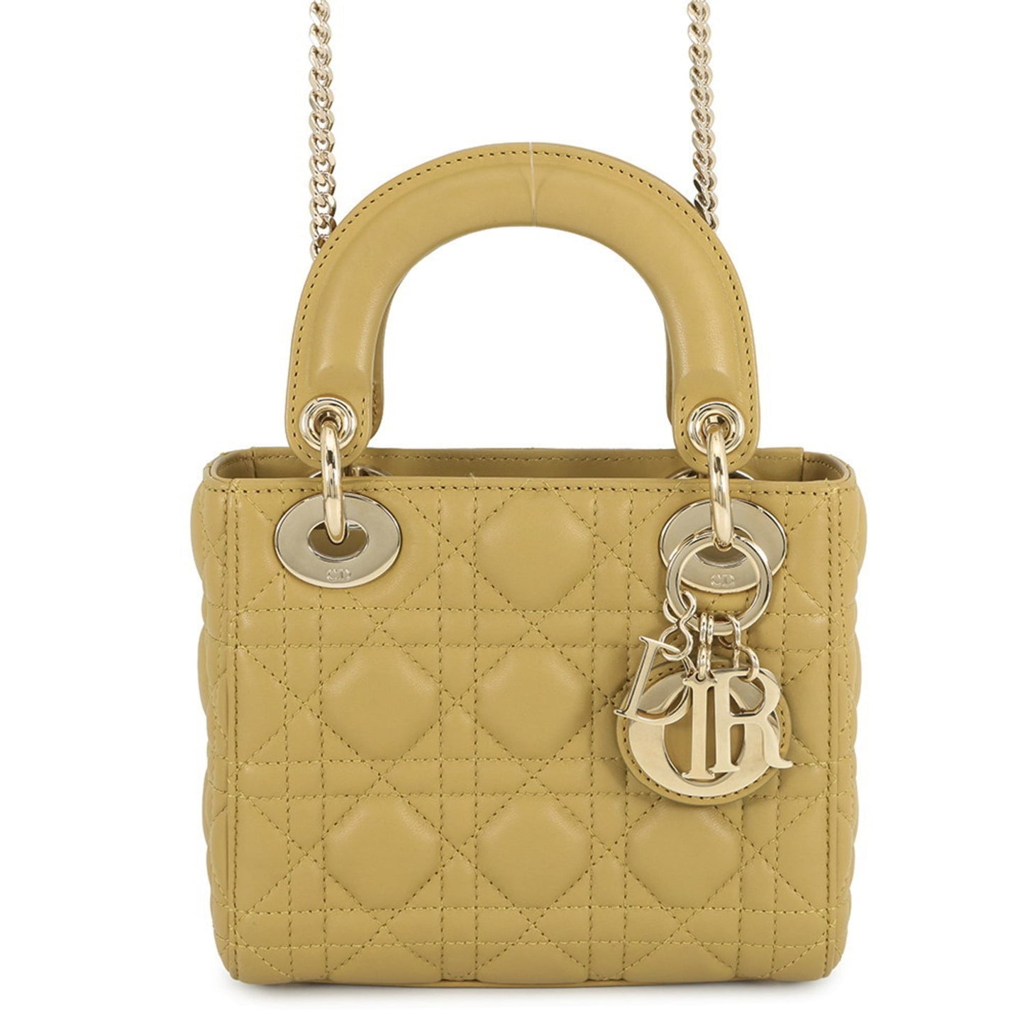 Christian Dior Lady Dior Olive Leather Handbag ()