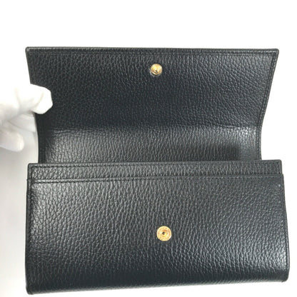 Gucci Long Wallet Continental GG Marmont?456116 Leather Black Men's GUCCI