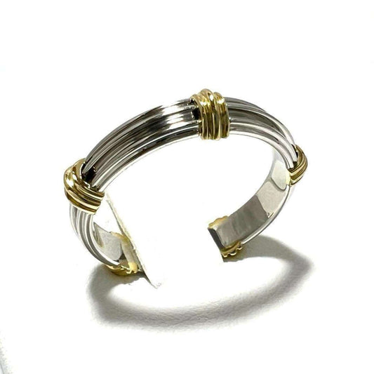 Christian Dior Silver Yellow Gold (18K) Platinum 950 Band Ring ()