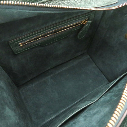 Celine Luggage Microshopper Leather Green Handbag