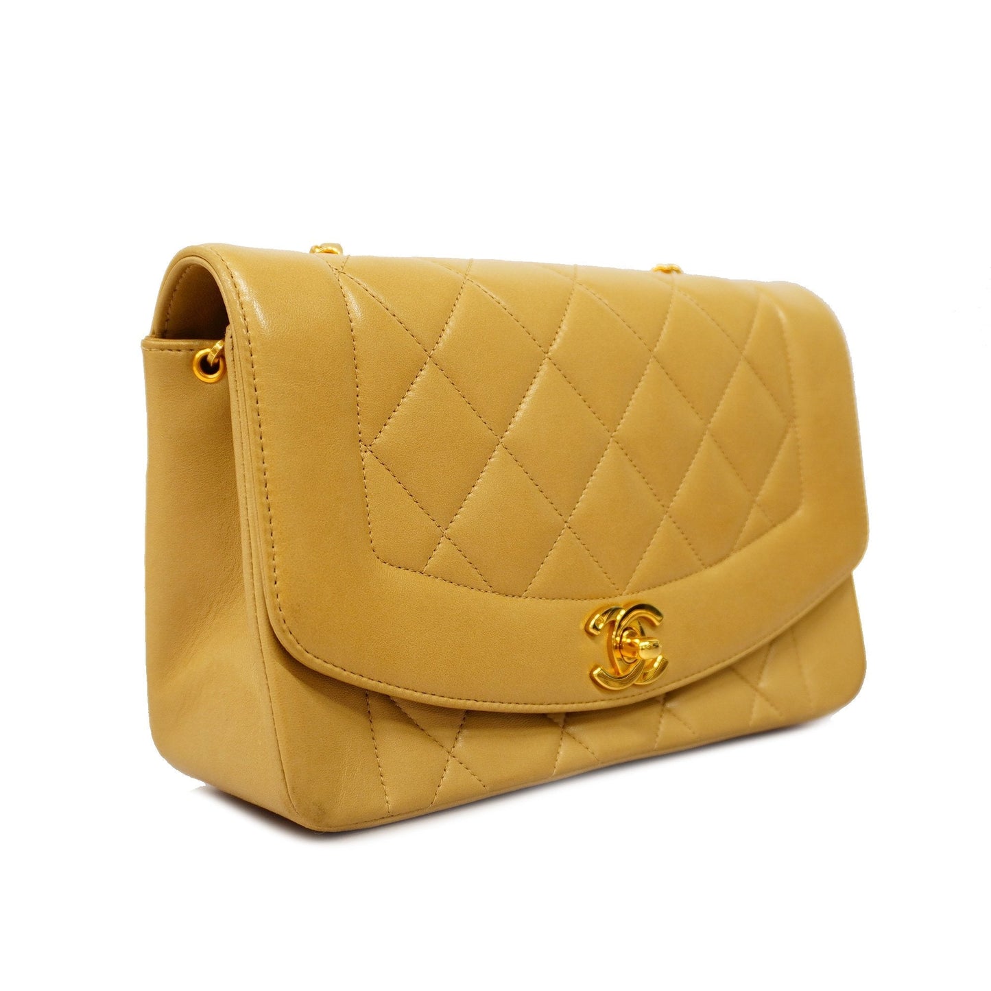 ChanelAuth  Matelasse Diana Flap Single Chain Lambskin Women's Shoulder Bag