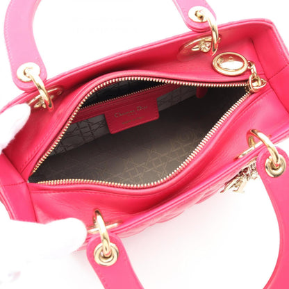 Christian Dior Lady Dior Red Color Leather Handbag ()