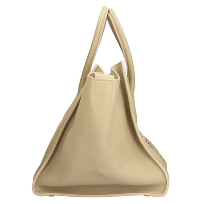 Celine Luggage Phantom Handbag Leather Beige Ladies