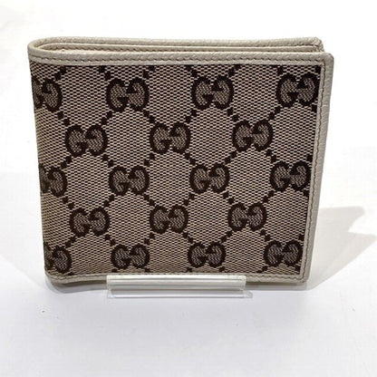 Gucci Brown White Canvas Leather Coin Purse/Coin Case ()