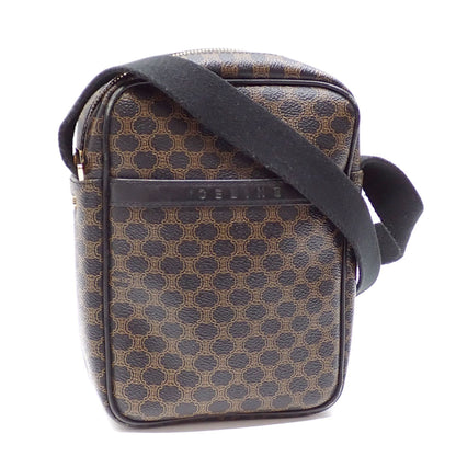 Celine Shoulder Bag Women's Black Brown PVC Leather