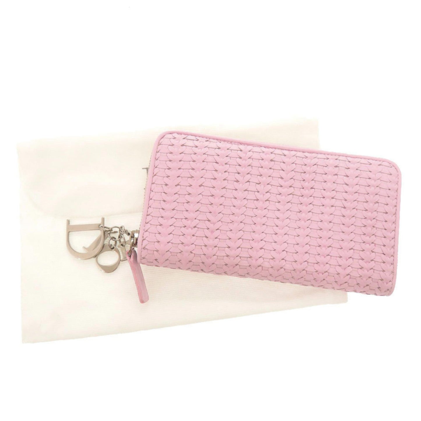 Christian Dior Pink Leather Long Wallet (Bi-Fold) ()