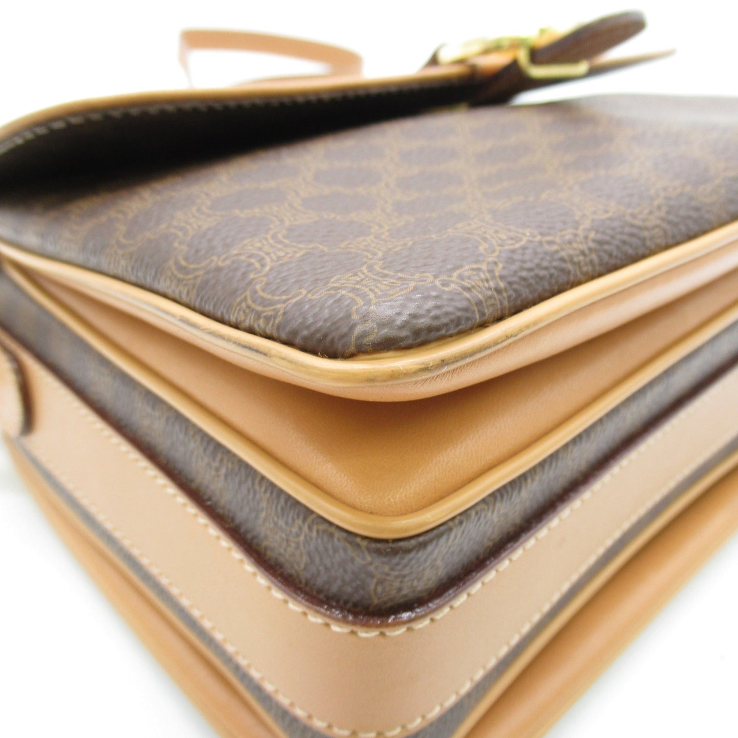 Celine Shoulder Bag Brown PVC coated canvas