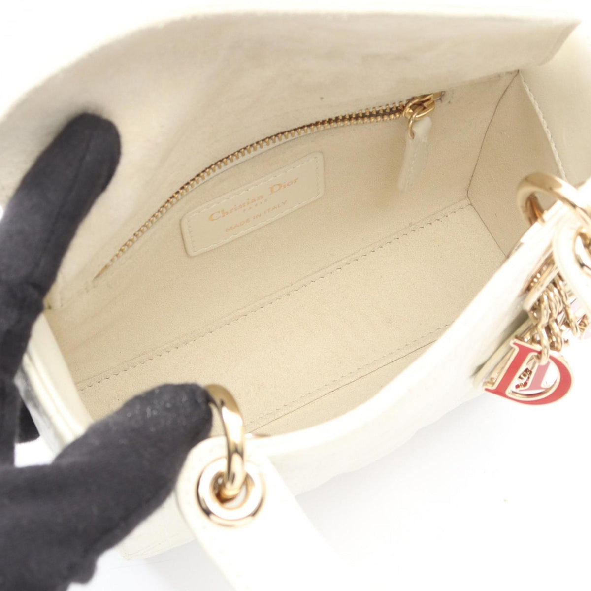 Christian Dior White Leather Handbag ()