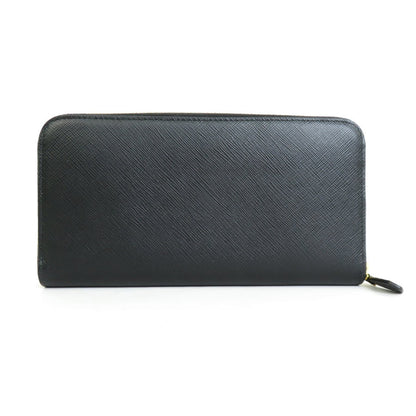 Prada Round Zipper Long Wallet Universal Collaboration Leather Black Unisex 1ML506 r9605f