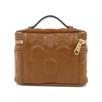 Gucci Brown Leather Shoulder Bag Vanity Bag