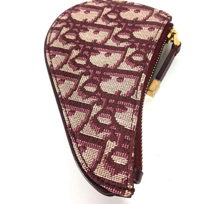 Christian Dior Wine Canvas Leather Coin Purse/Coin Case ()