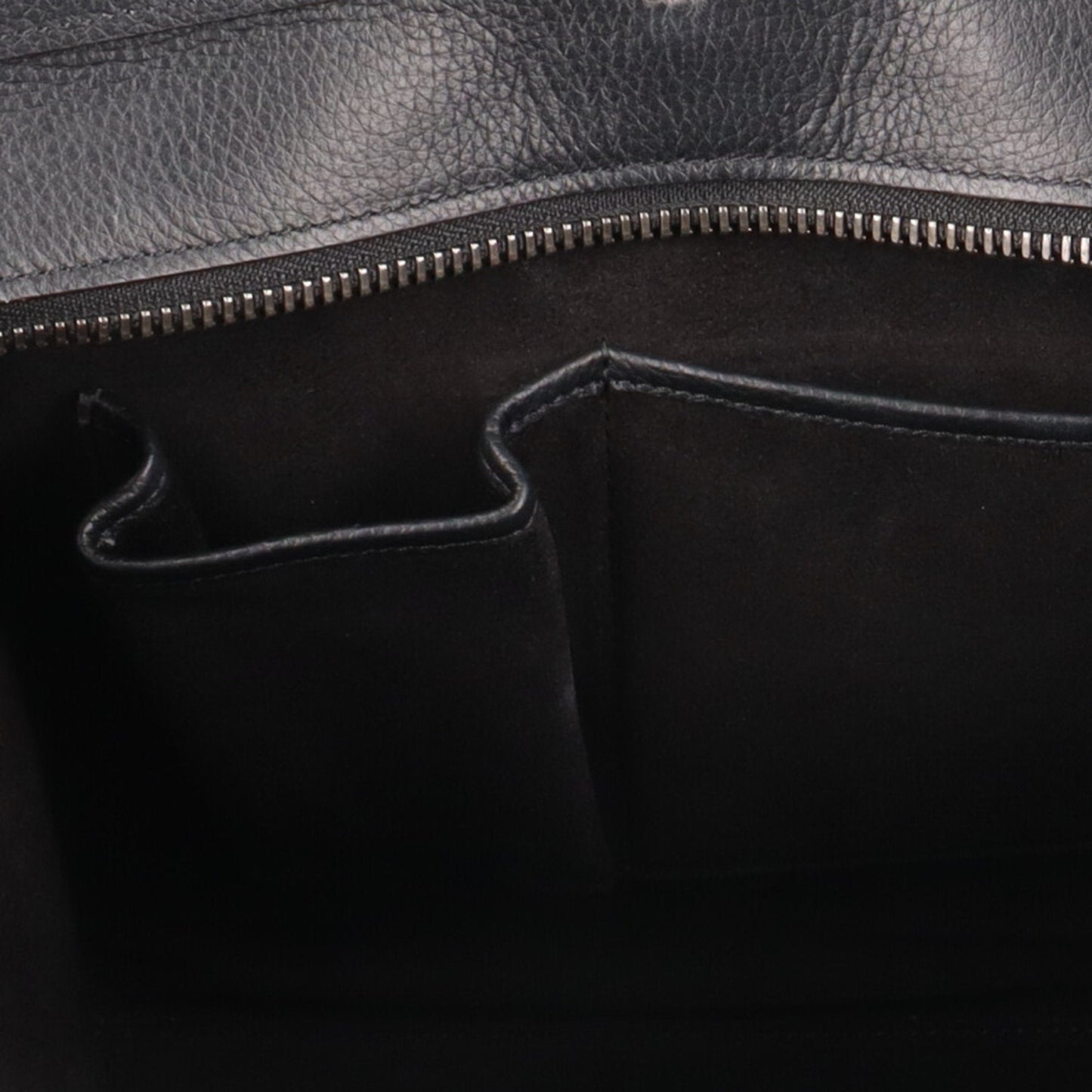 Celine Micro Shopper Luggage Handbag Leather Black Women's
