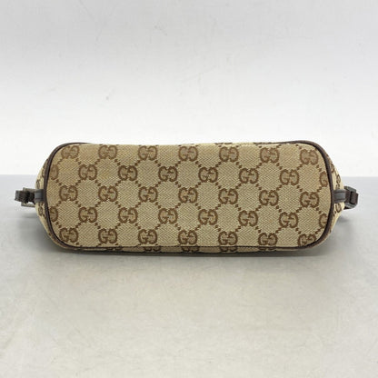 Gucci Brown Canvas Leather Pouch
