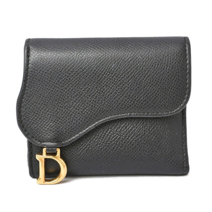 Christian Dior Navy Leather Wallet (Tri-Fold) ()