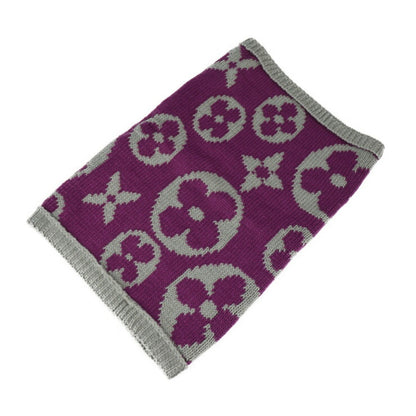 LOUIS VUITTON Snood Grand Floor Monogram Muffler M72768 Wool 100% Gray Neck Warmer