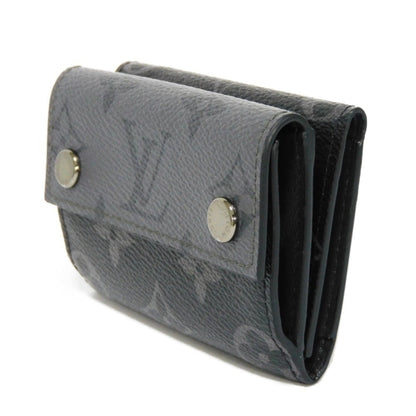 LOUIS VUITTON Trifold Wallet Discovery Compact W Snap Monogram Eclipse Reverse M45417 Men's Billfold