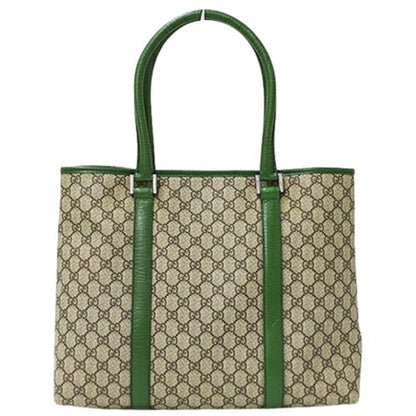 Gucci Beige Brown Green Gg Supreme Tote Bag
